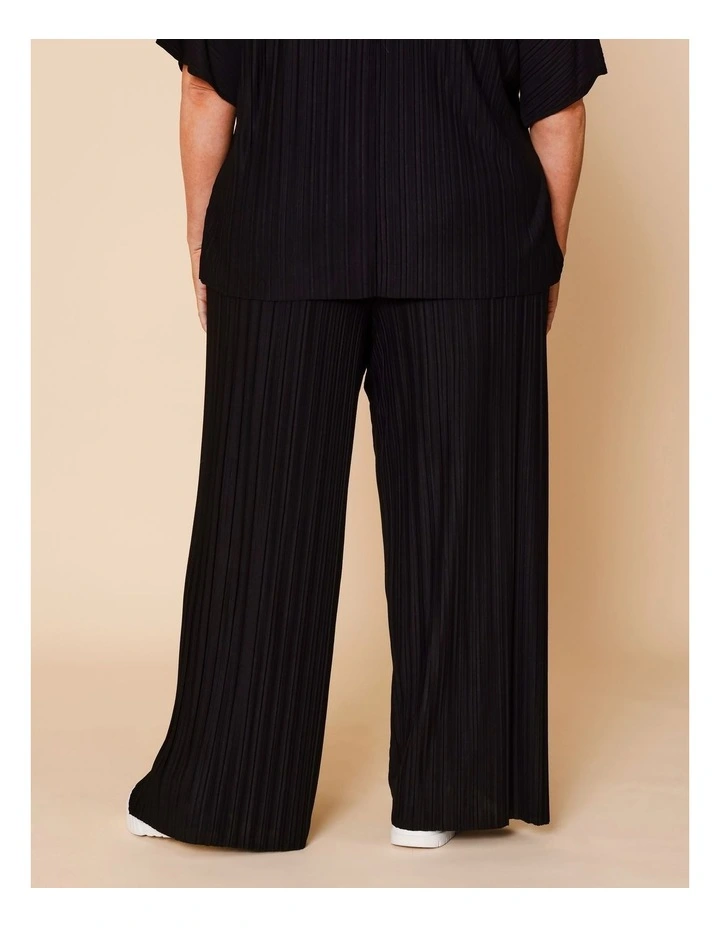 Plisse Full Length Pant In Black image 6