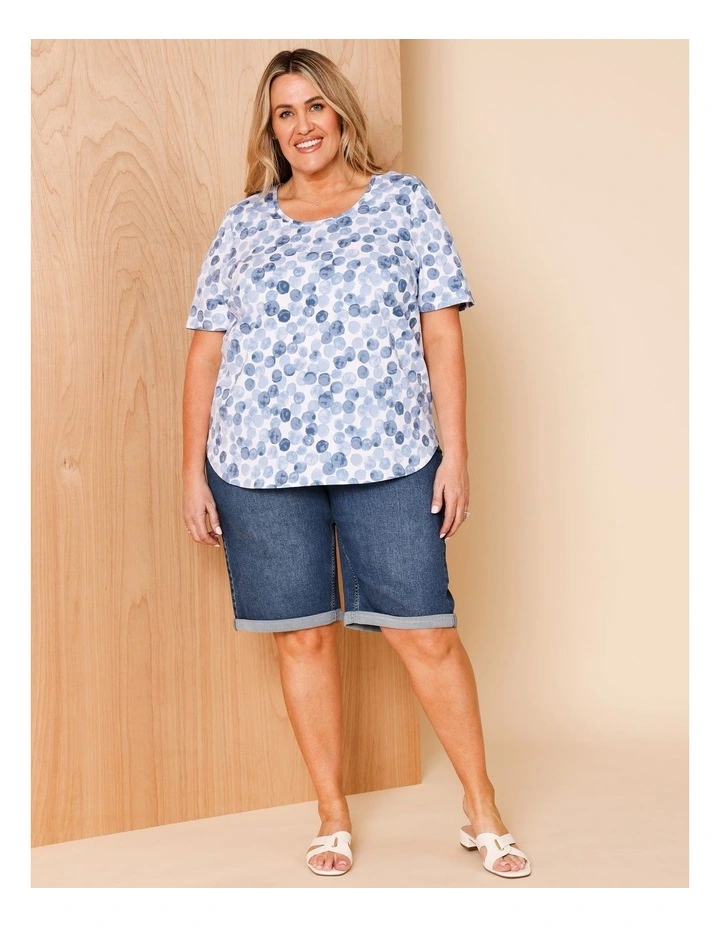 5 Pocket Stretch Denim Short In Dark Blue image 2