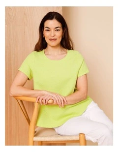 Short Sleeve Swing Top In Lime