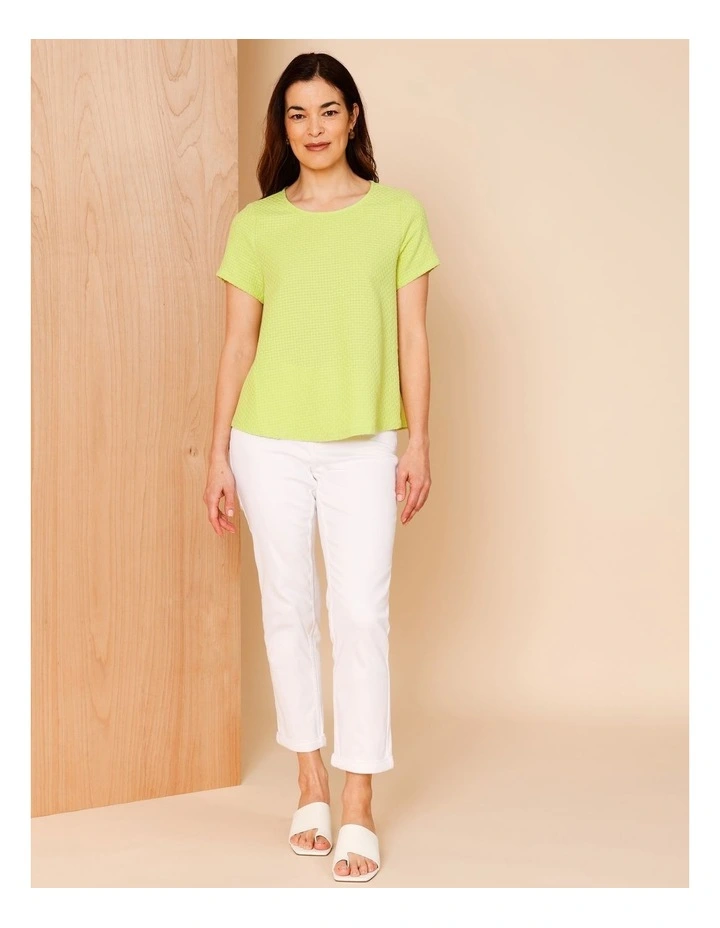 Short Sleeve Swing Top In Lime image 2