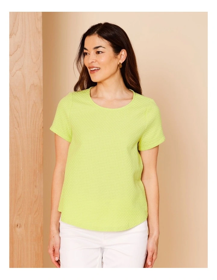 Short Sleeve Swing Top In Lime image 3