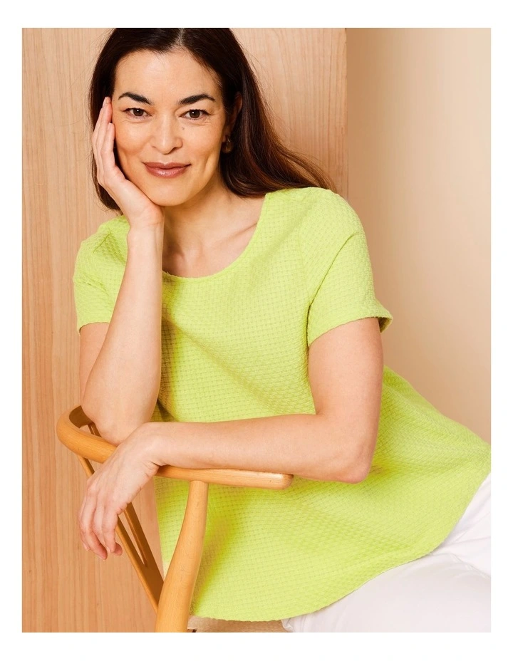 Short Sleeve Swing Top In Lime image 6