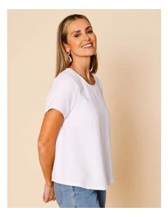 Short Sleeve Swing Top In White