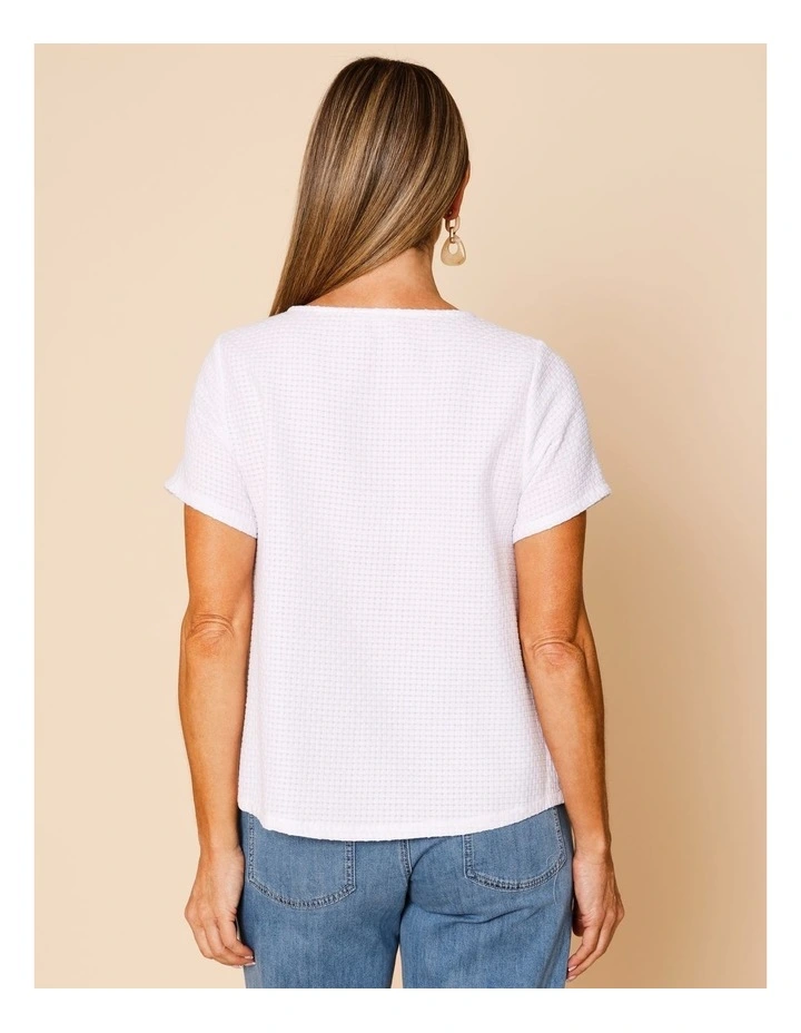 Short Sleeve Swing Top In White image 6