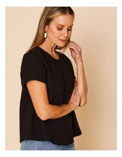 Short Sleeve Swing Top In Black