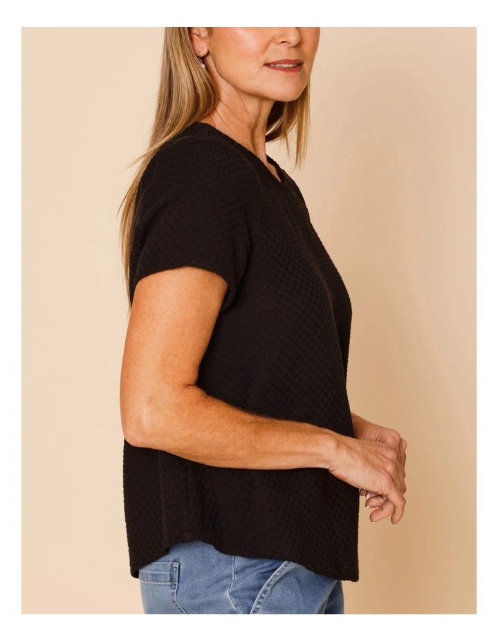 Short Sleeve Swing Top In Black image 4