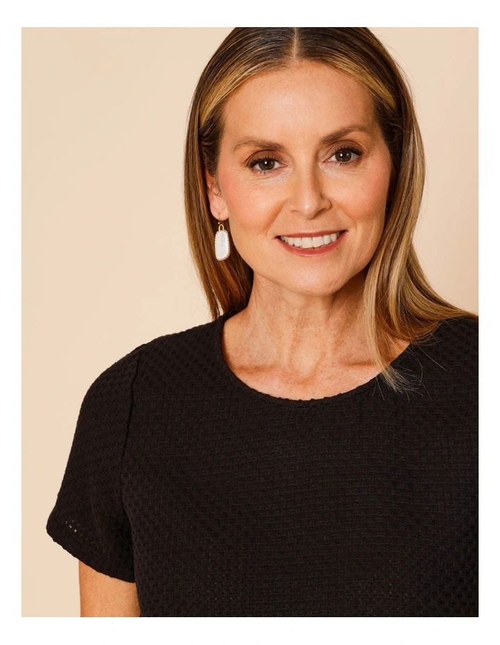 Short Sleeve Swing Top In Black image 5