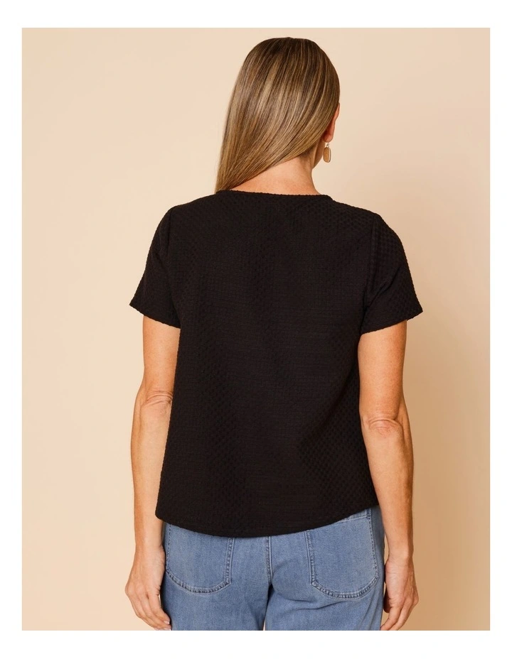 Short Sleeve Swing Top In Black image 6