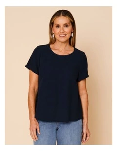 Short Sleeve Swing Top In Navy