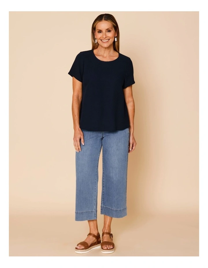 Short Sleeve Swing Top In Navy image 2