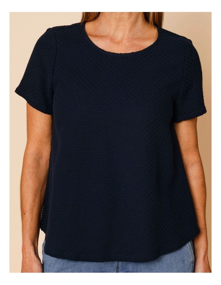Short Sleeve Swing Top In Navy image 3