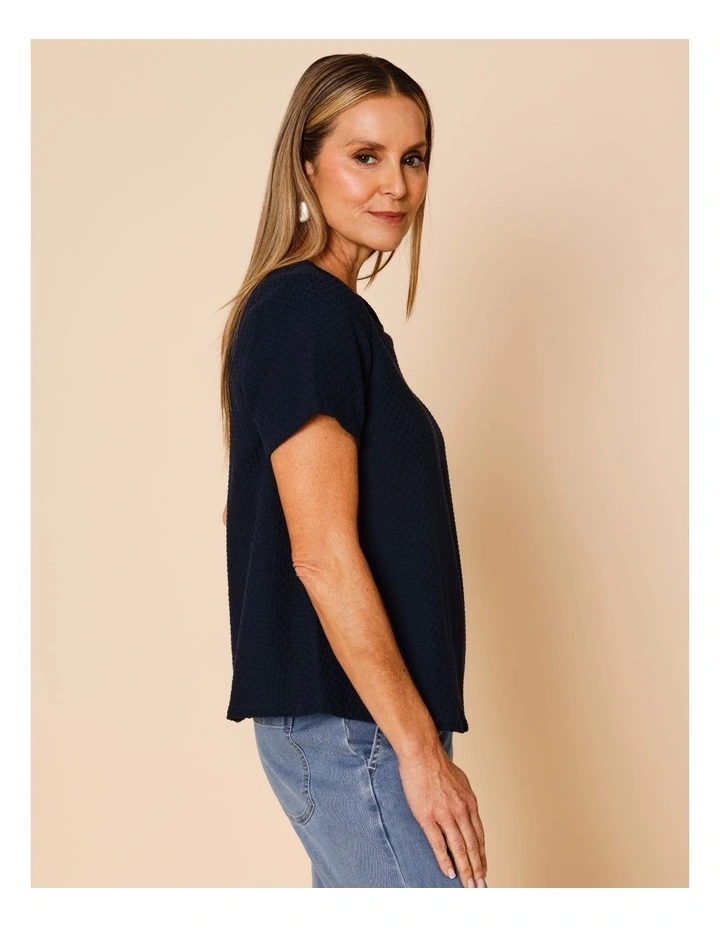 Short Sleeve Swing Top In Navy image 4