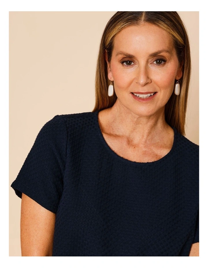 Short Sleeve Swing Top In Navy image 5