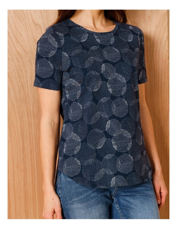 Wardrobe Staple Short Sleeve Tee In Spot On Spot Print Navy/White image 4