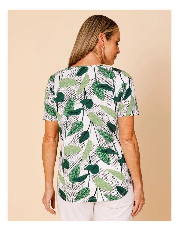 Wardrobe Staple Short Sleeve Tee In Green Layered Spot Leaf image 6