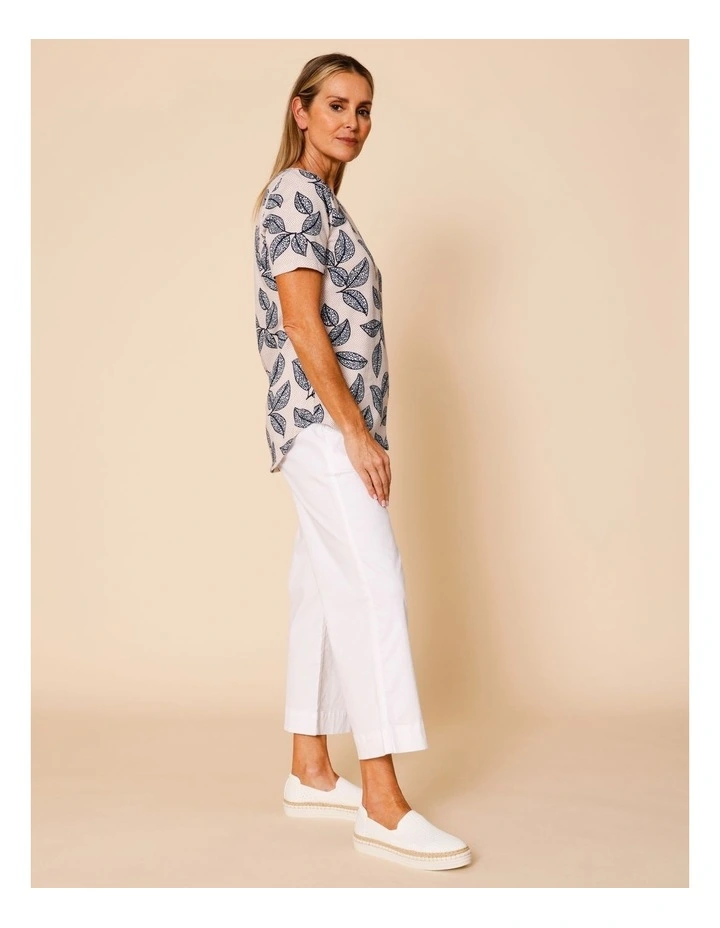 Wardrobe Staple Short Sleeve Tee In Navy/Neutral Spot Leaf image 2