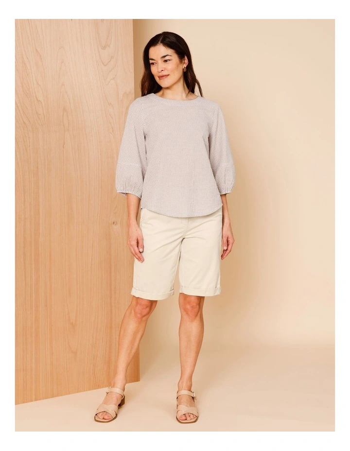 Stretch Chino Short With Rolled Cuff in Light Stone image 6