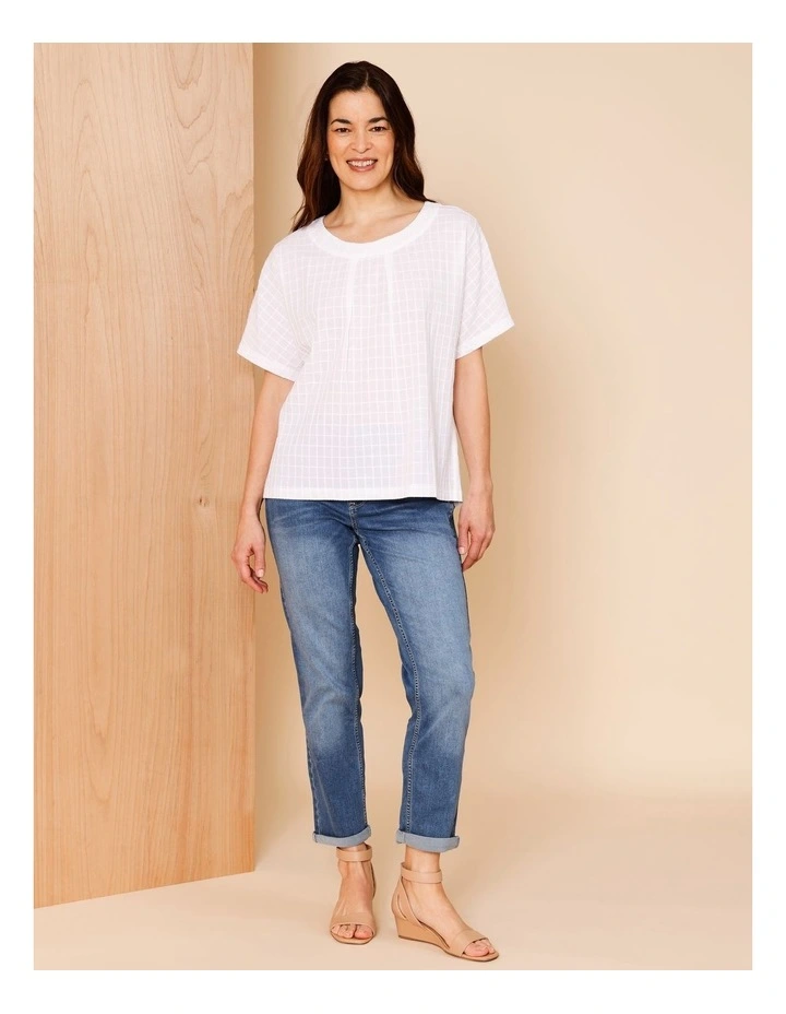 Wardrobe Staple Crop Denim Jean in Mid Blue image 2