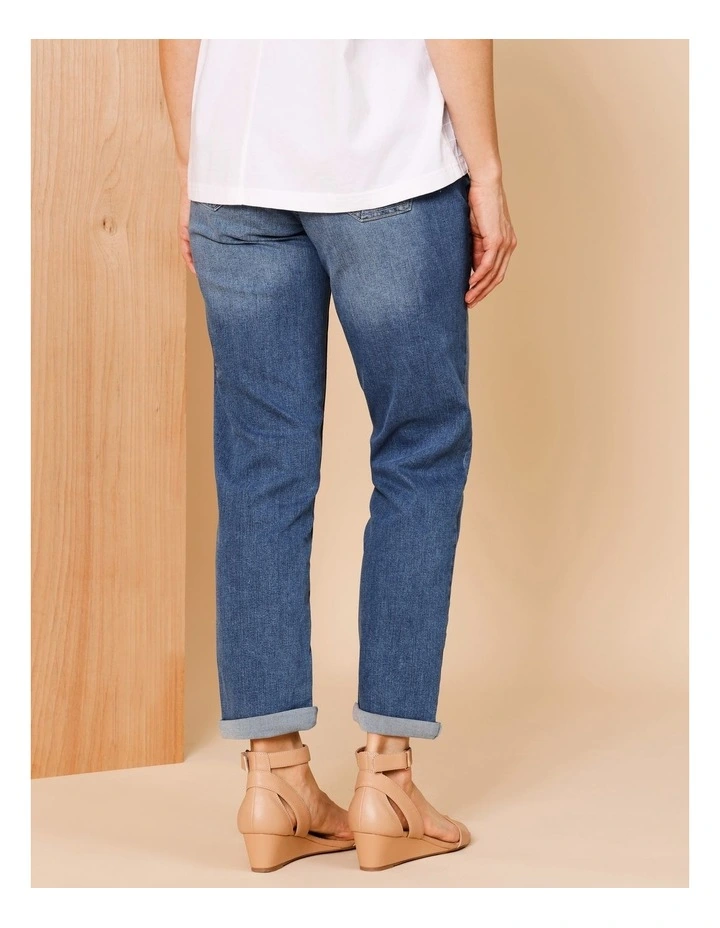 Wardrobe Staple Crop Denim Jean in Mid Blue image 6