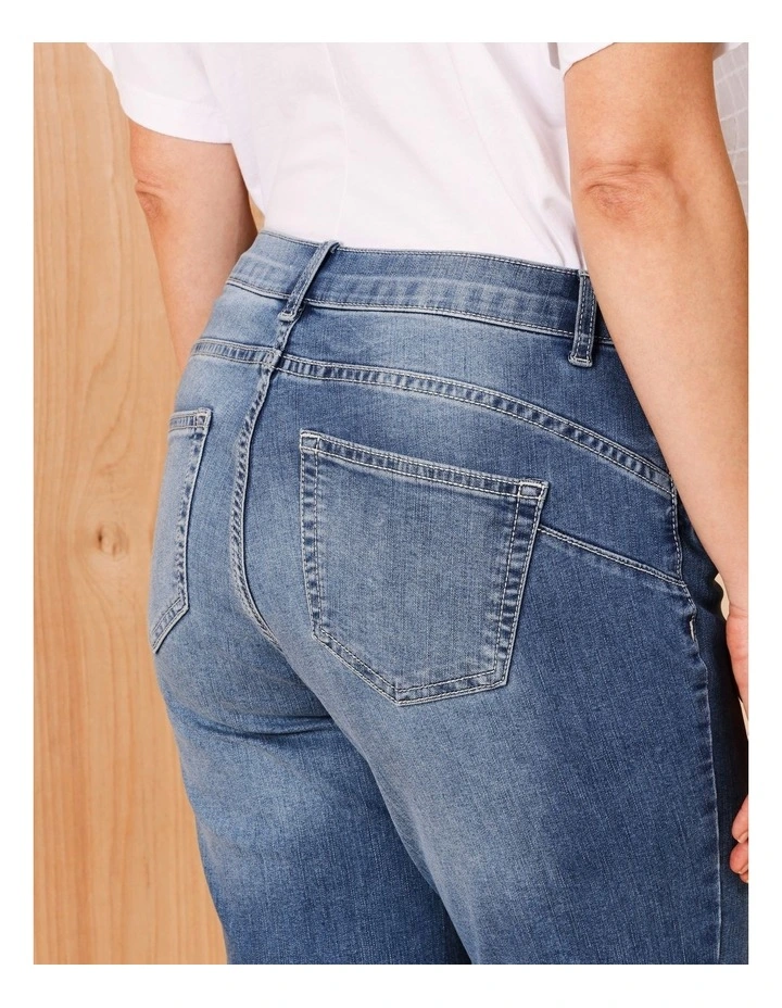 Wardrobe Staple Crop Denim Jean in Mid Blue image 7