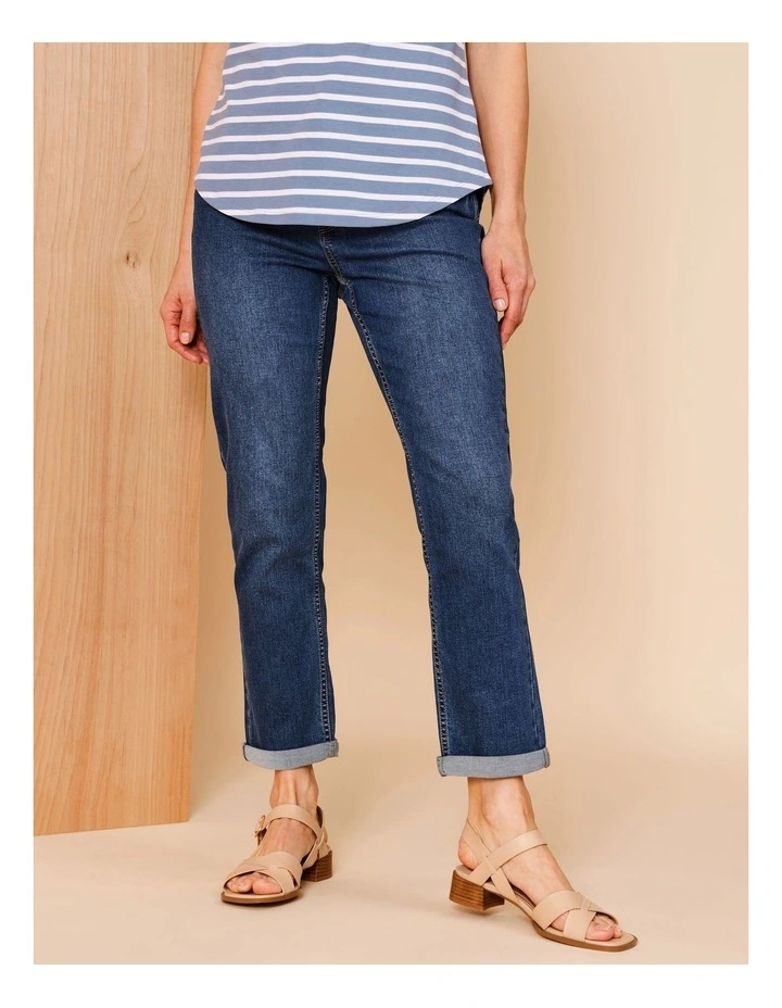 Wardrobe Staple Crop Denim Jean in Dark Blue image 5