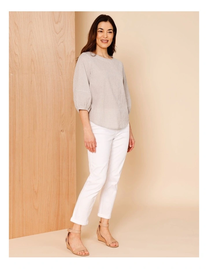 Wardrobe Staple Crop Denim Jean In White image 3