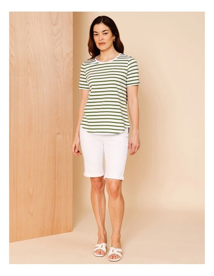 5 Pocket Stretch Denim Short In White image 2