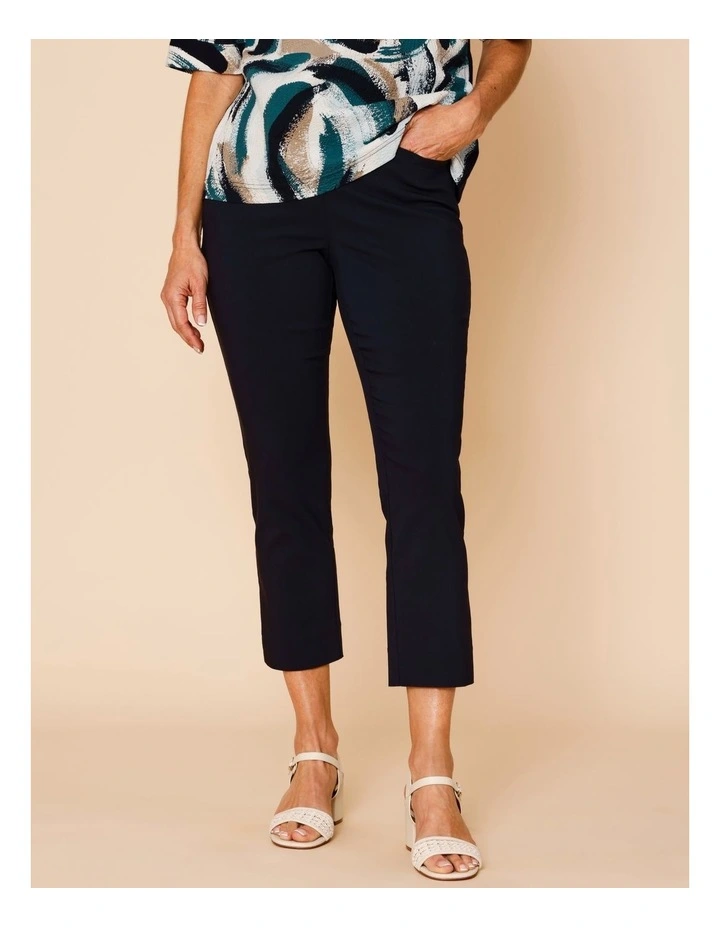 Wardrobe Staple Stretch Crop Pant In Navy image 1