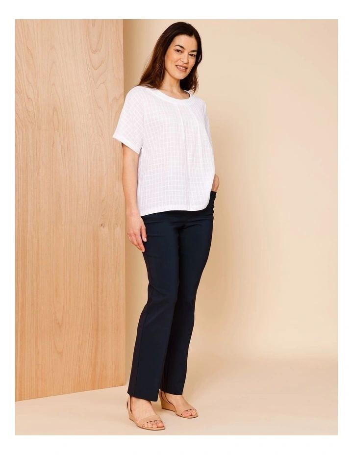 Wardrobe Staple Stretch Full Length Straight Pant In Navy image 3