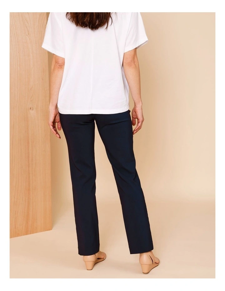 Wardrobe Staple Stretch Full Length Straight Pant In Navy image 5