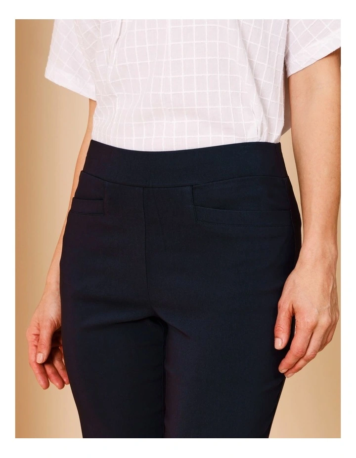 Wardrobe Staple Stretch Full Length Straight Pant In Navy image 6