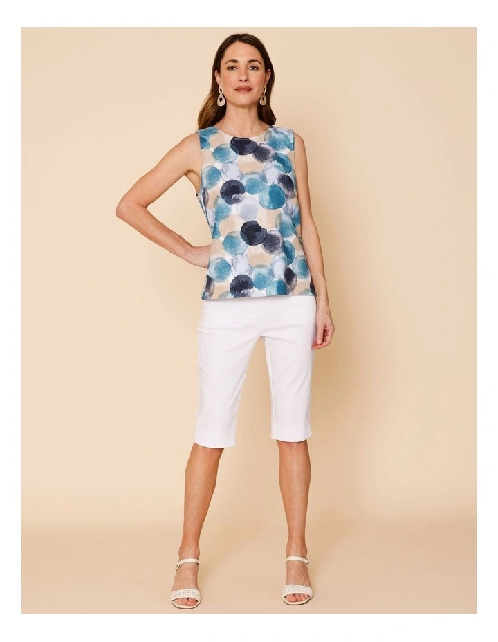 Wardrobe Staple Stretch Pedal Pusher In White image 1