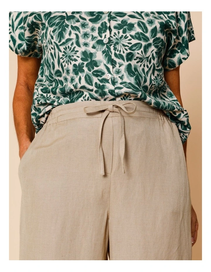 Wide Leg Full Length Linen Blend Pant In Pebble image 5