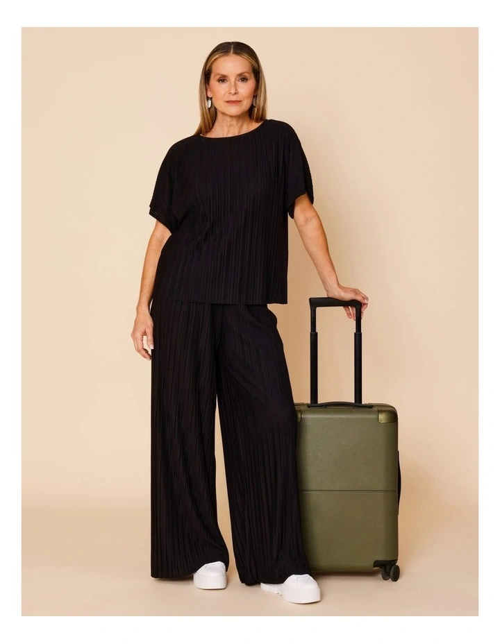 Plisse Full Length Pant In Black image 1