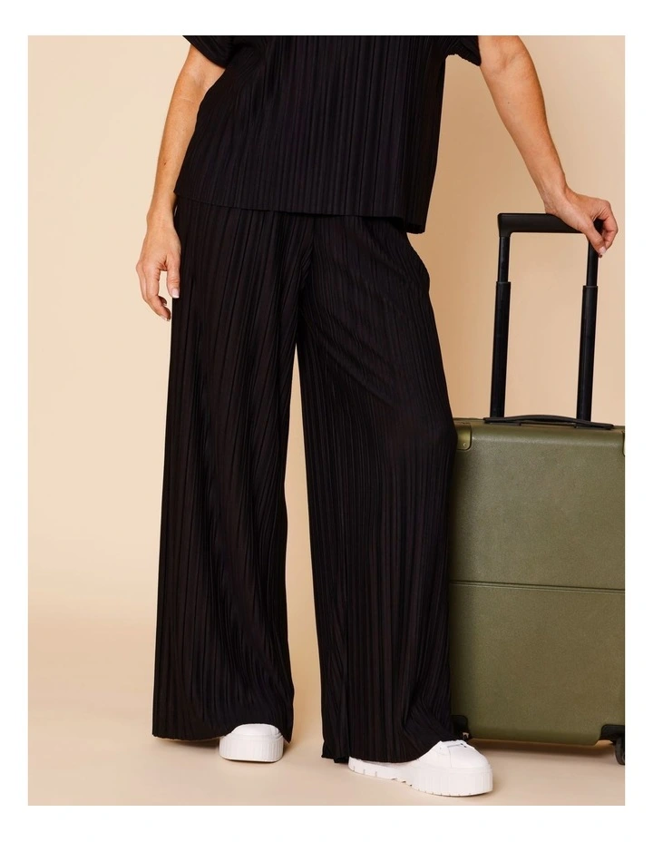 Plisse Full Length Pant In Black image 2