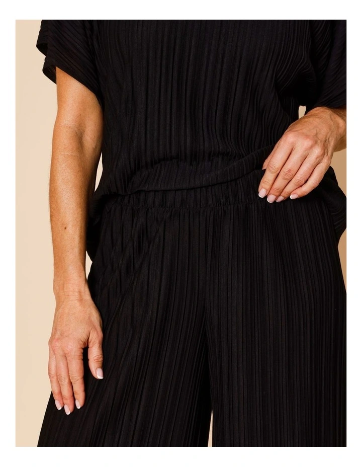 Plisse Full Length Pant In Black image 5