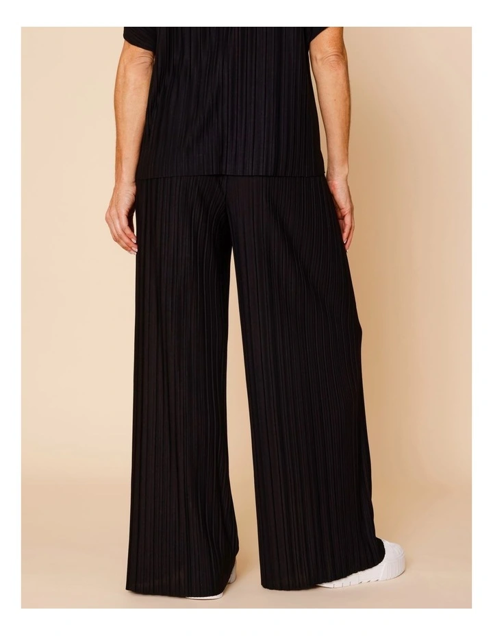 Plisse Full Length Pant In Black image 6