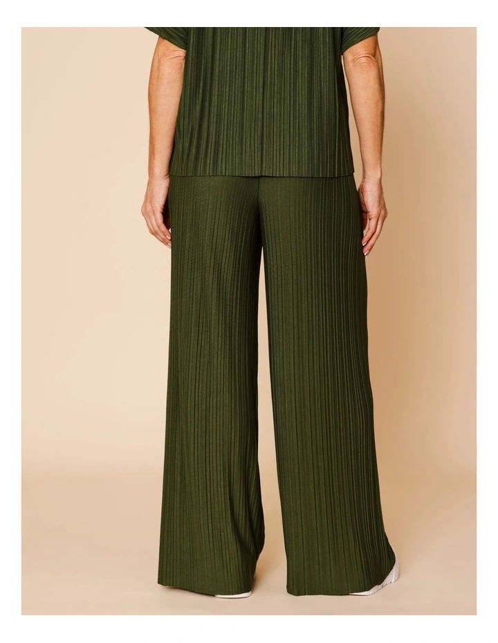 Plisse Full Length Pant In Green image 6