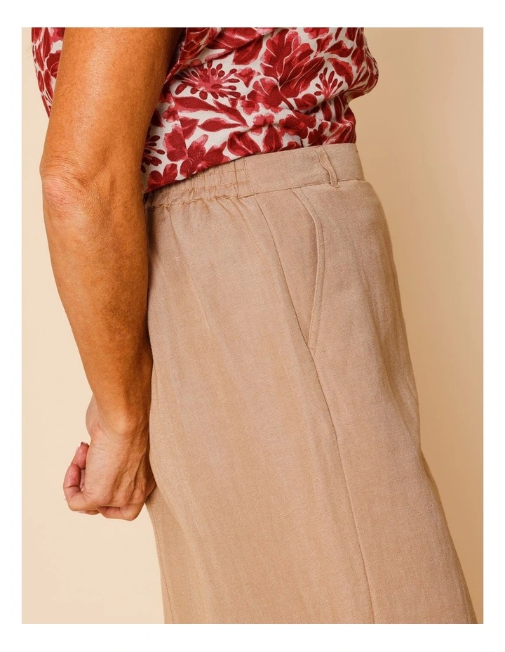 Elastic Back Knee Length Skirt In Pebble image 5