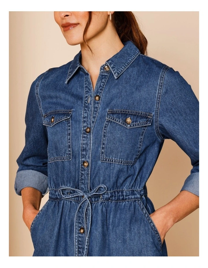 regatta denim dress Regatta Recycled Cotton Long Sleeve Utility Dress in Denim