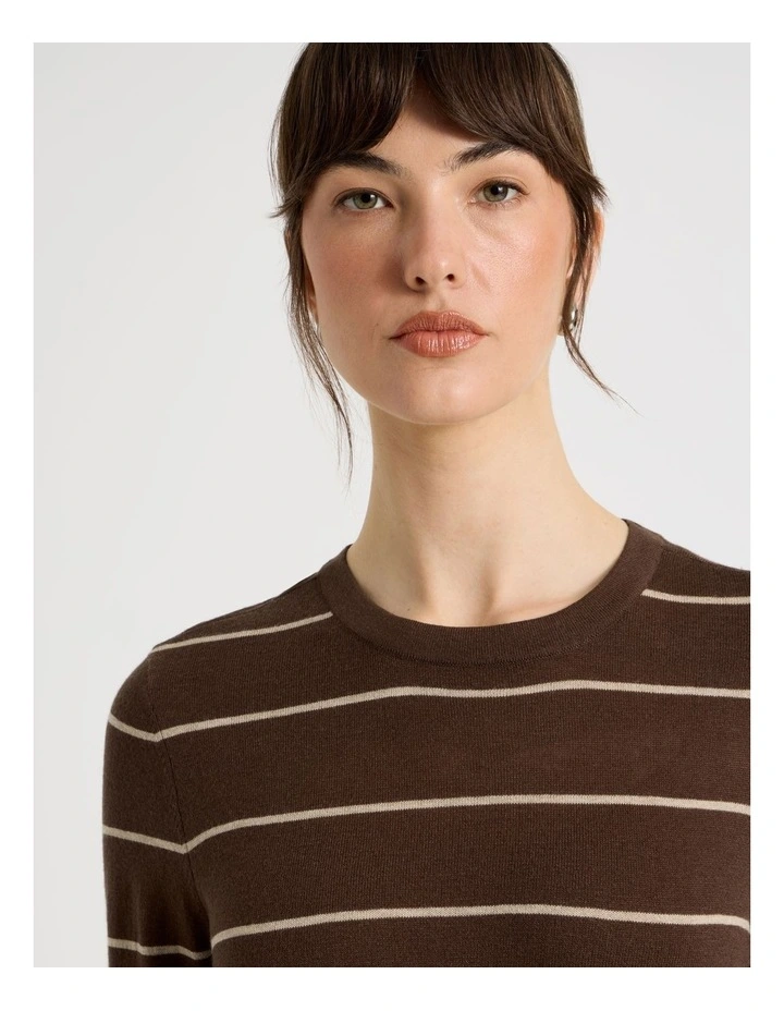 Short Sleeve Striped Crew Knit image 7