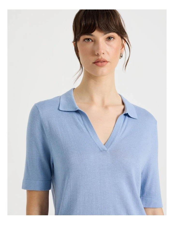 Short Sleeve Polo Knit image 3