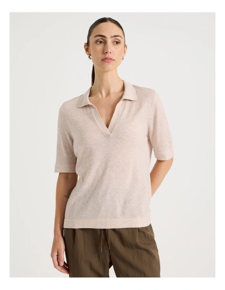 Short Sleeve Polo Knit image 3