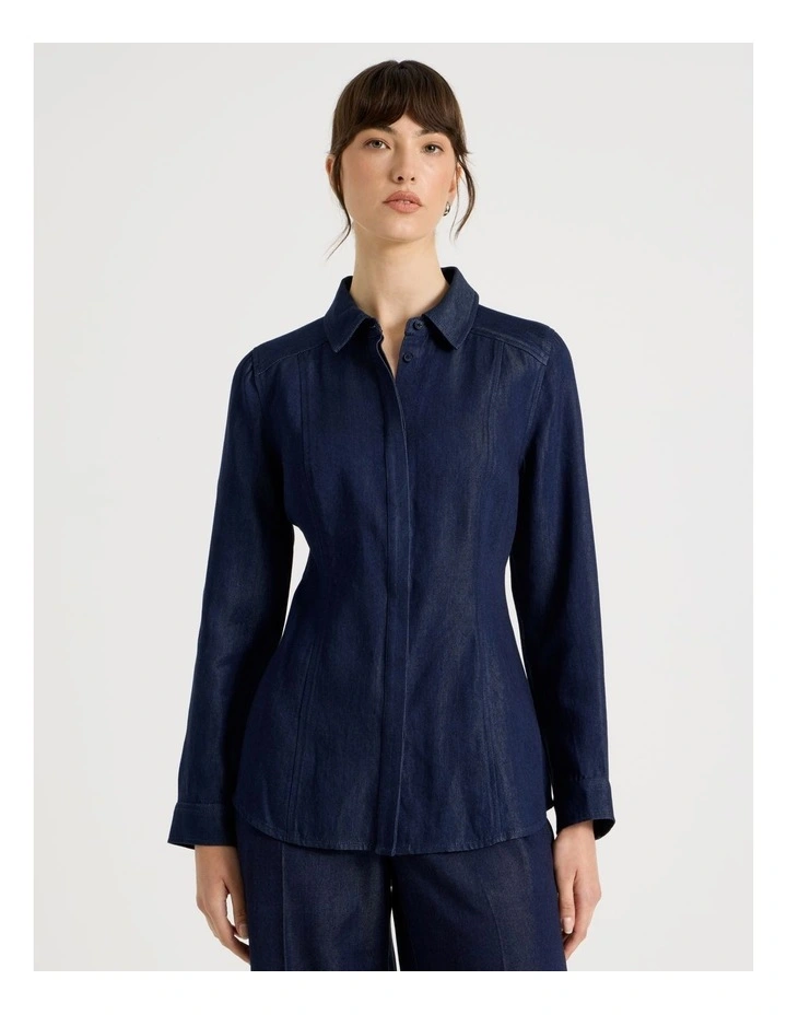 Long Sleeve Tencel Denim Shirt image 1