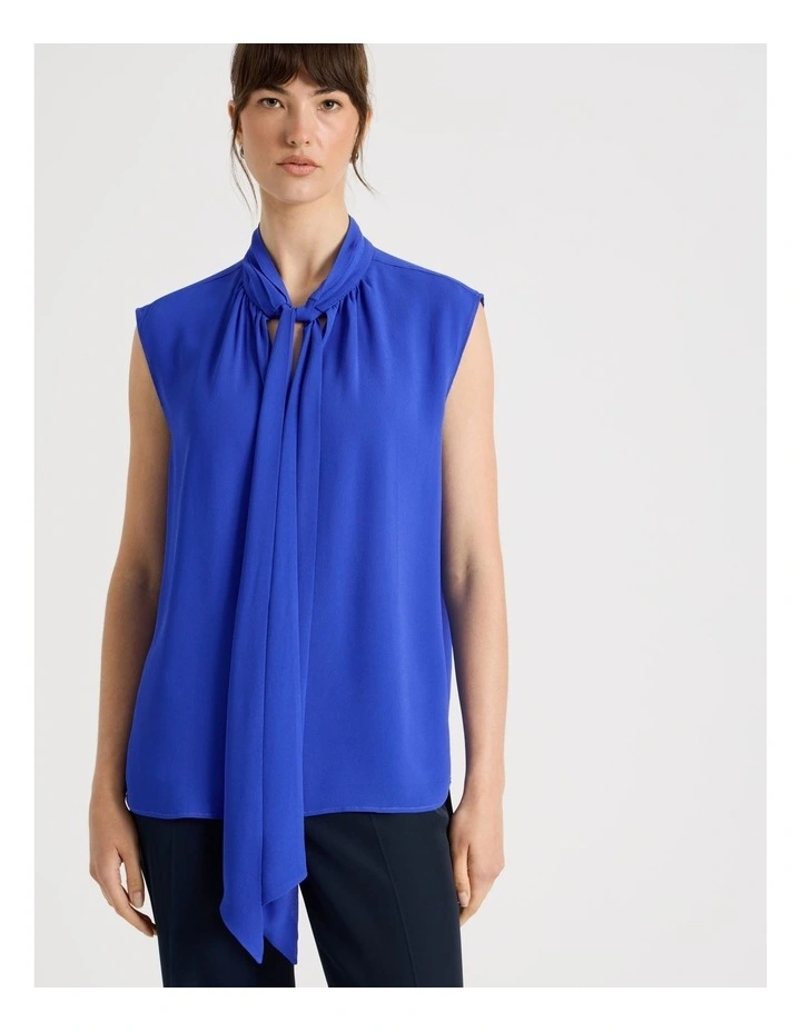 Sleeveless Georgette Top in Cobalt image 4