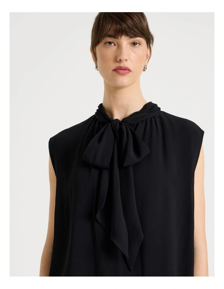 Sleeveless Georgette Top in Black image 2