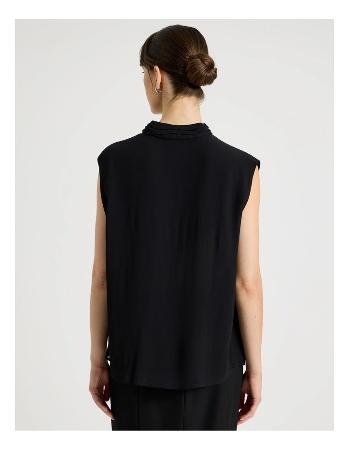 Sleeveless Georgette Top in Black image 6