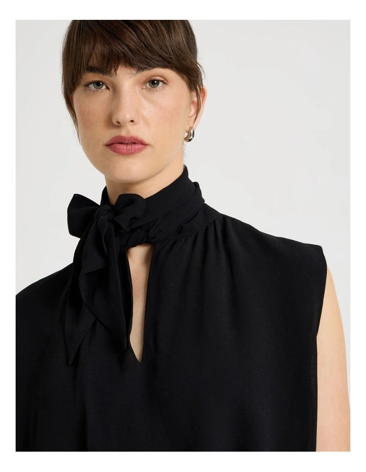 Sleeveless Georgette Top in Black image 7