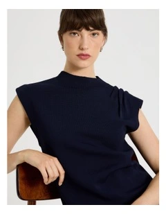 Milano Sleeveless Top in Navy