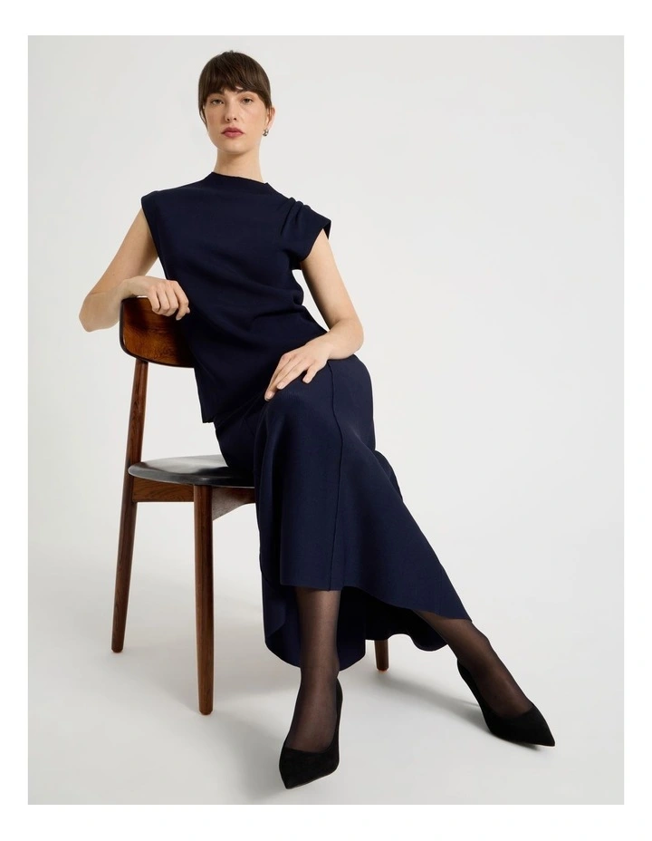 Milano Sleeveless Top in Navy image 2